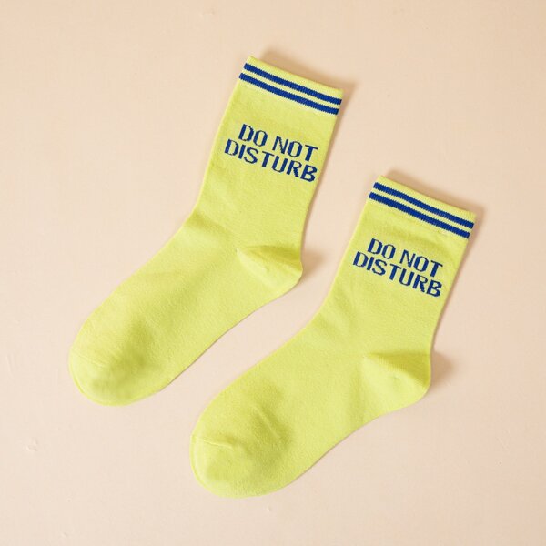 

Letter Graphic Socks, Green