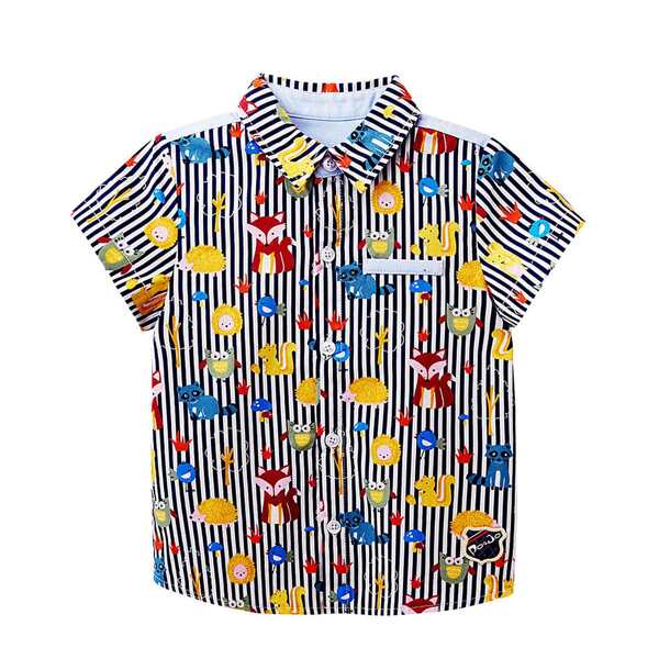 

Toddler Boys Striped & Cartoon Graphic Shirt, Multicolor