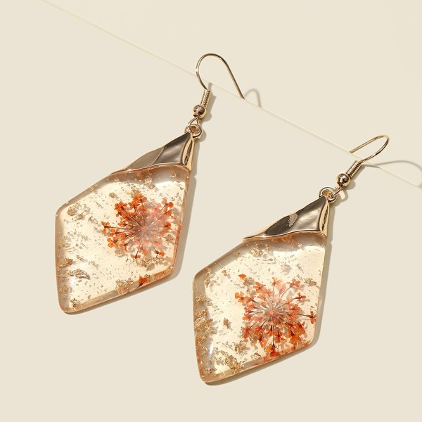

Geo Drop Earrings, Orange