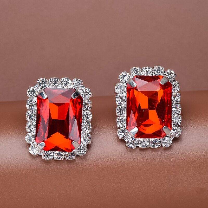 

Gemstone Design Stud Earrings, Silver