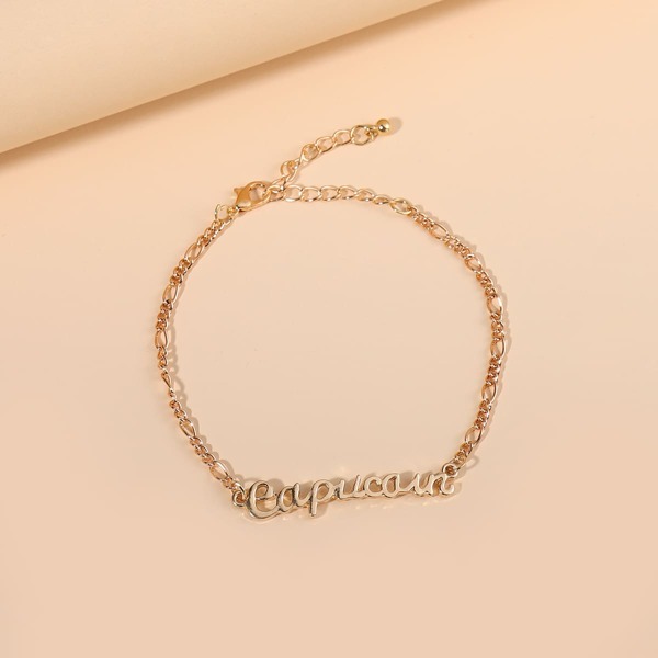 

Capricorn Letter Decor Zodiac Bracelet, Gold