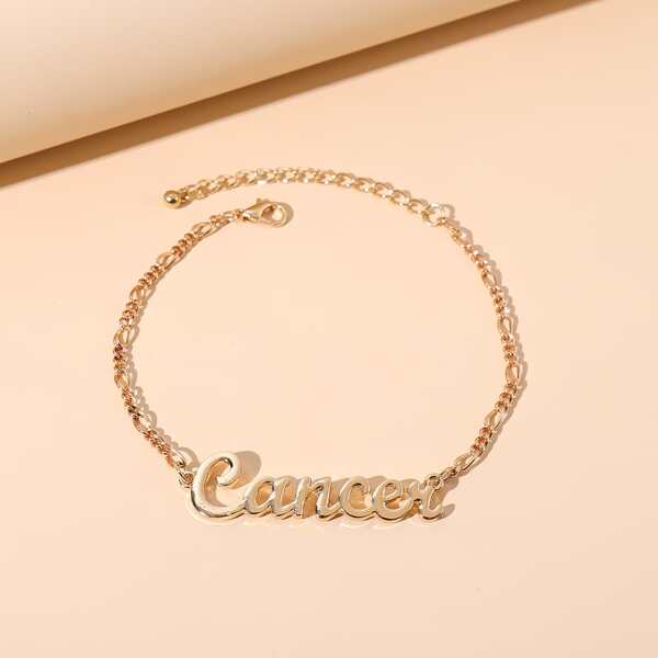 

Cancer Letter Decor Zodiac Bracelet, Gold