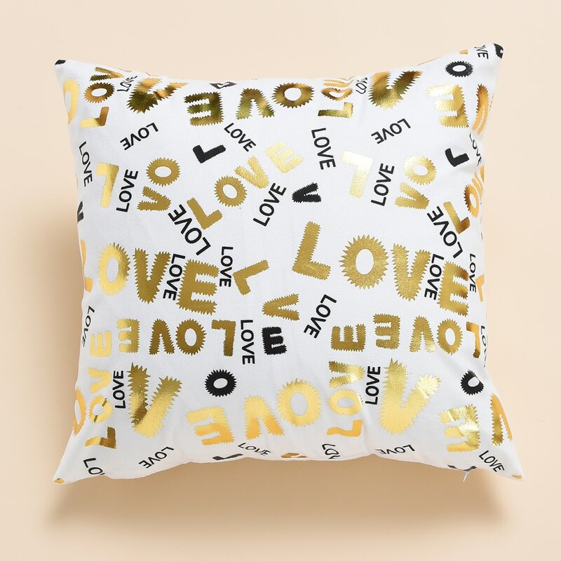 

Letter Graphic Cushion Cover Without Filler, White