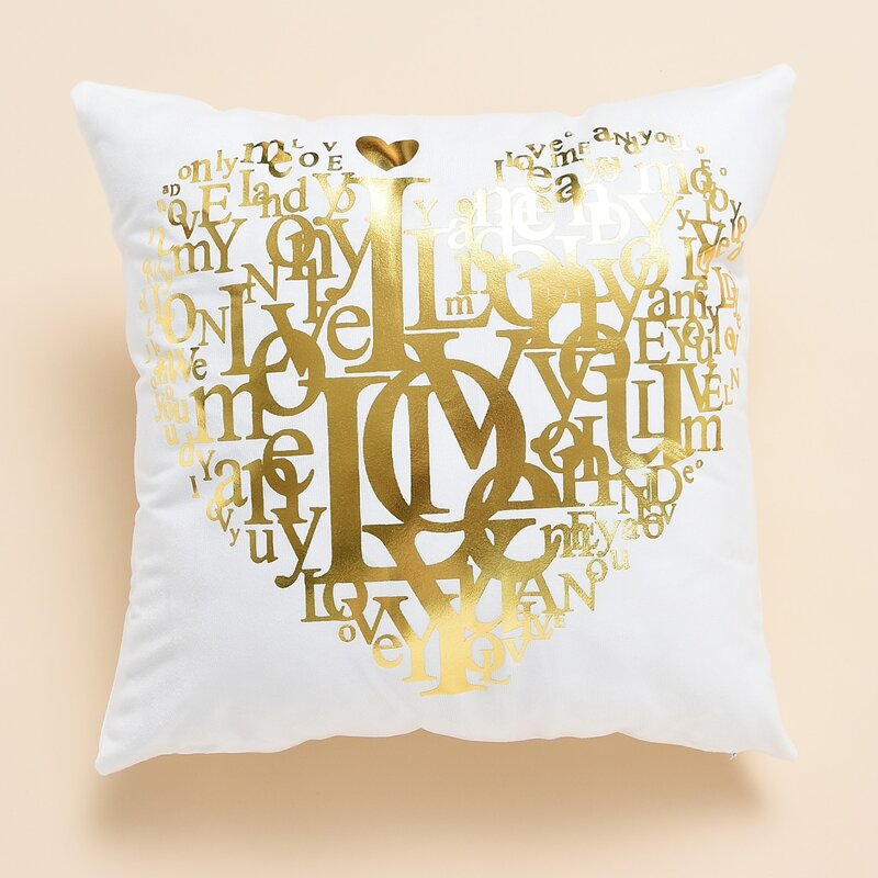 

Letter Graphic Cushion Cover Without Filler, White