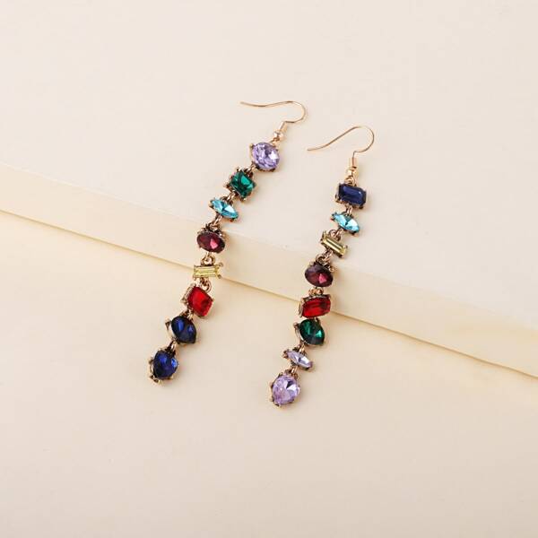 

Rhinestone Decor Drop Earrings, Multicolor
