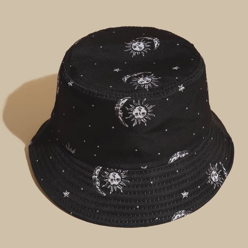 

Guys Sun Print Bucket Hat, Black