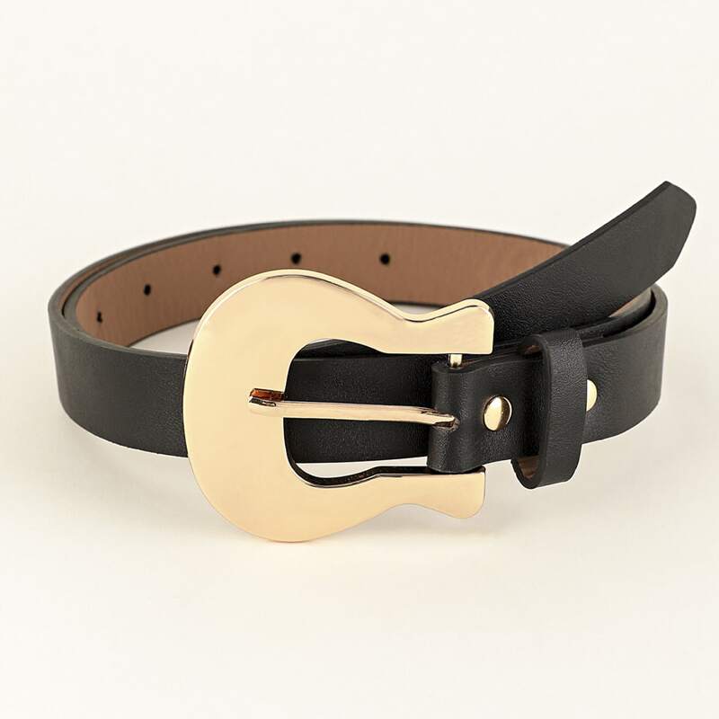 

Metal Buckle Belt, Black