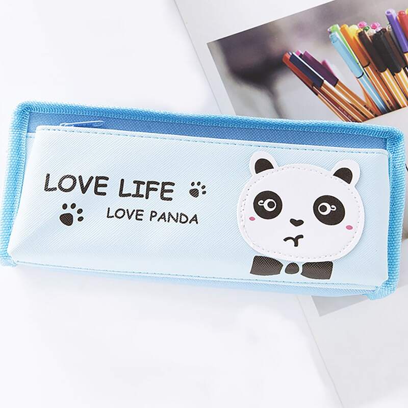 

1pc Cartoon Panda Print Pencil Case, Multicolor