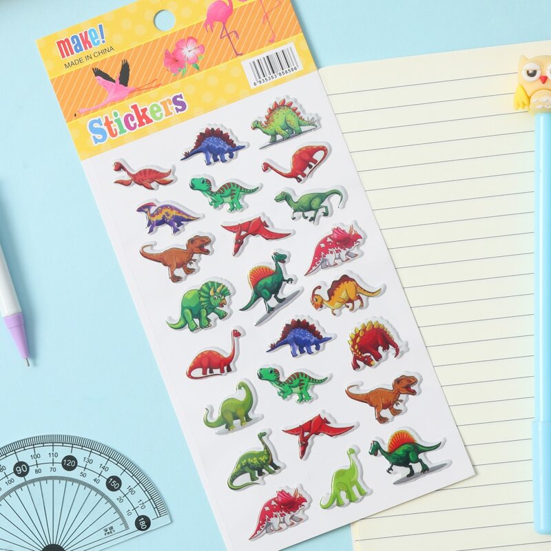 

1sheet Cartoon Dinosaur Print Sticker, Multicolor