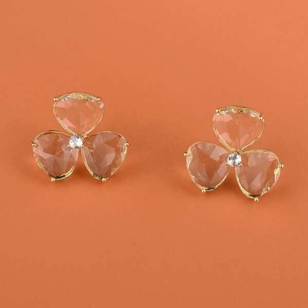 

Crystal Flower Design Stud Earrings, White