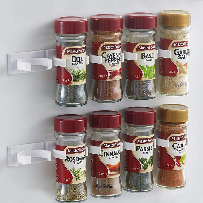 

1pc Bottle Clip Storage Rack, White