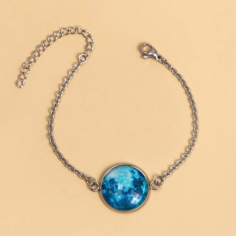 

Round Decor Chain Bracelet, Multicolor