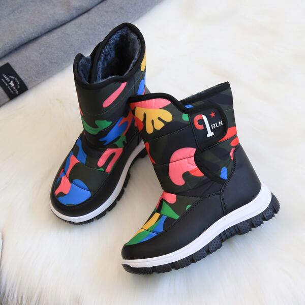 

Boys Color Block Mid Calf Boots, Red