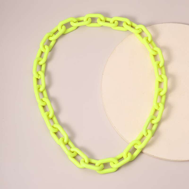 

Neon Chunky Chain Necklace, Green neon
