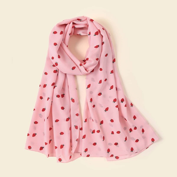 

Fruit Pattern Scarf, Pink