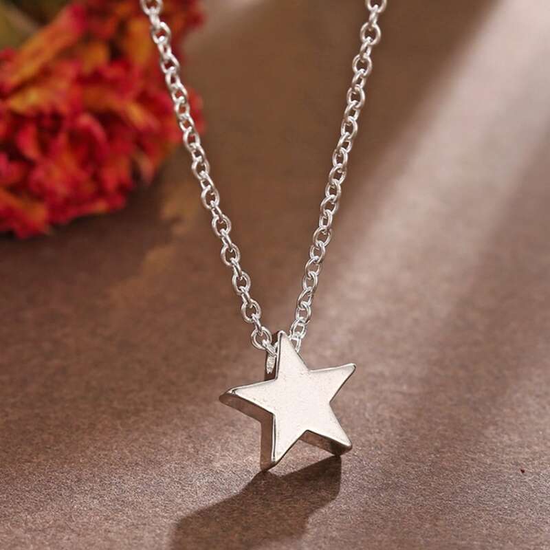 

Star Pendant Necklace, Silver