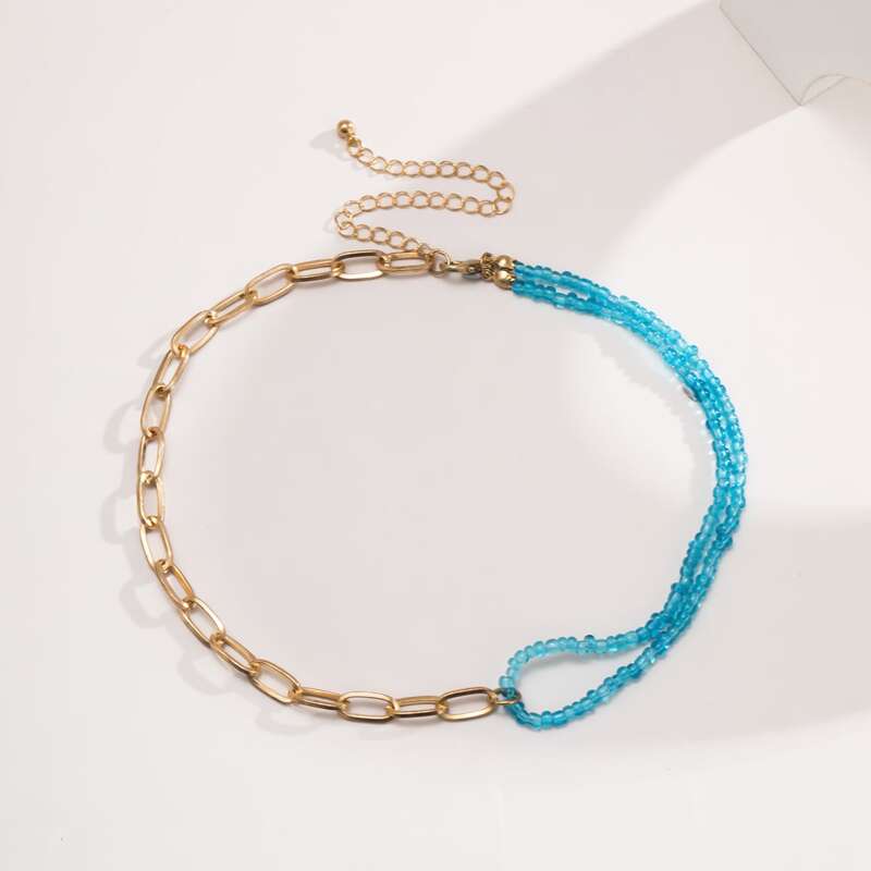 

Beaded Chain Necklace, Gold