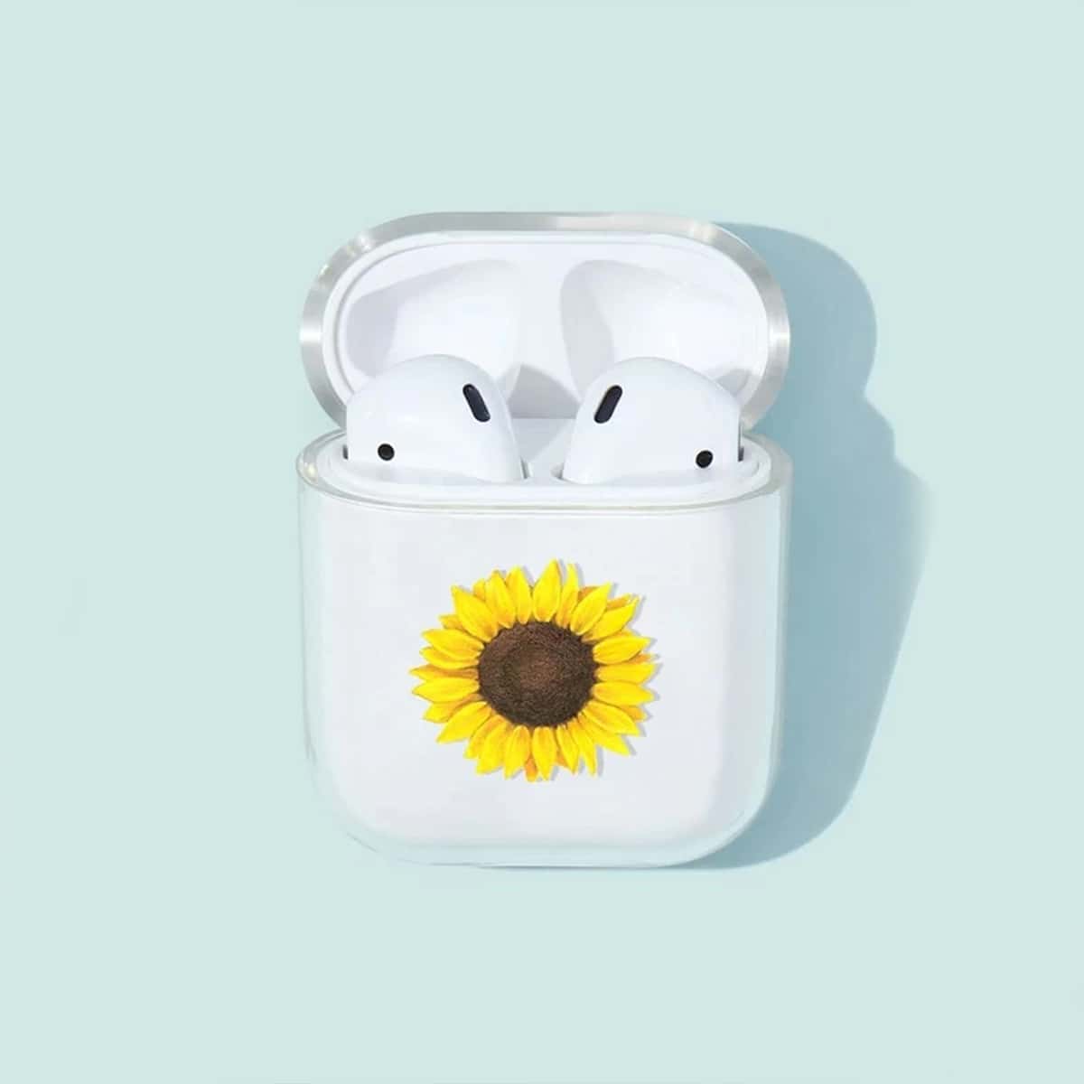 

Sunflower Print Clear AirPods Case