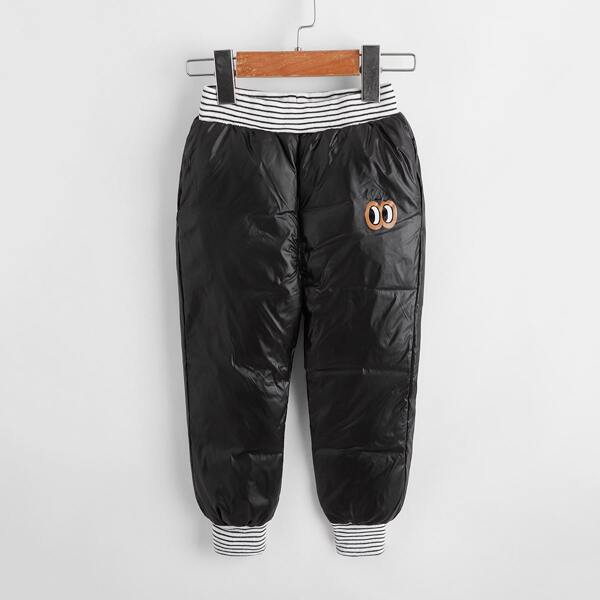 

Toddler Boys Striped Waist Carrot Pants, Black