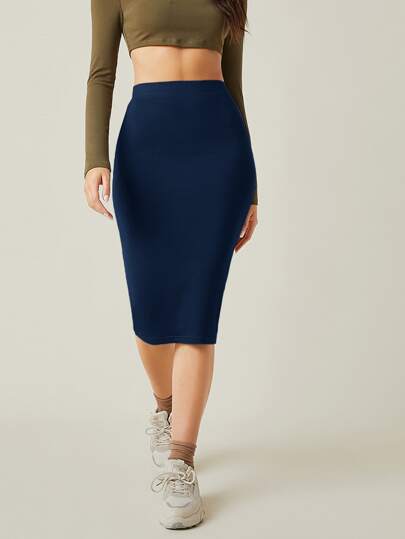 SHEIN BASICS High Waist Bodycon Skirt/Summer
