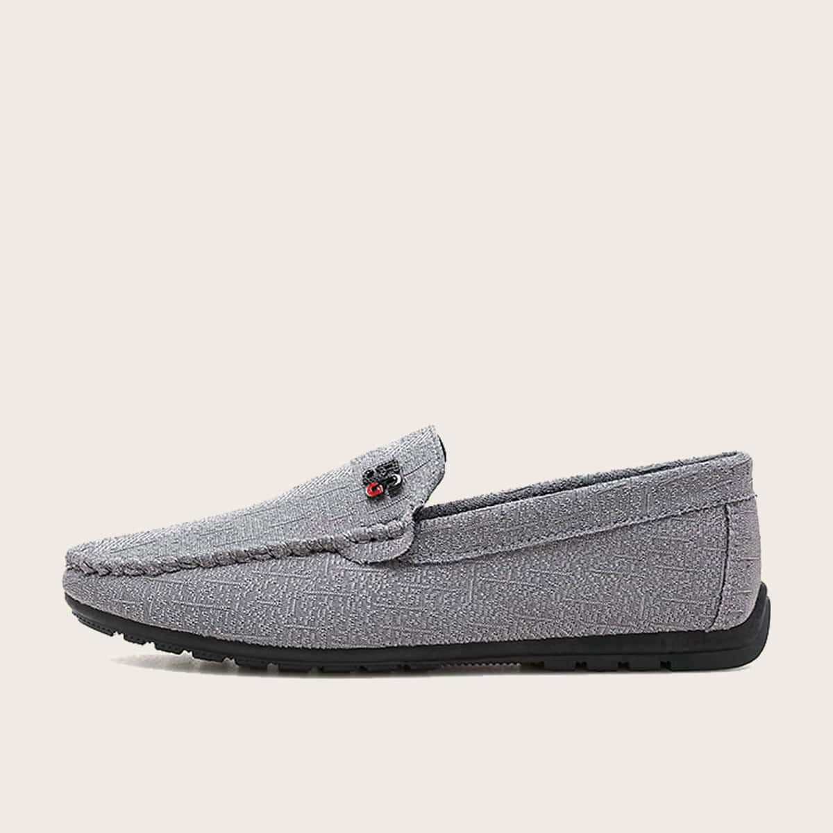 

Guys Metal Detail Loafers, Grey