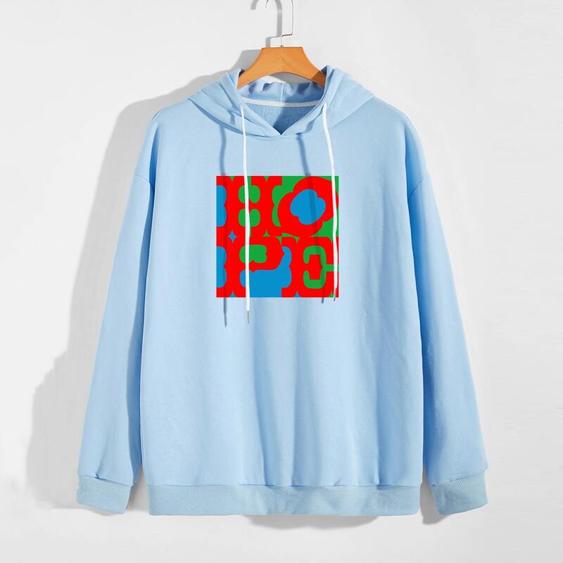 

Guys Letter Graphic Hoodie, Baby blue