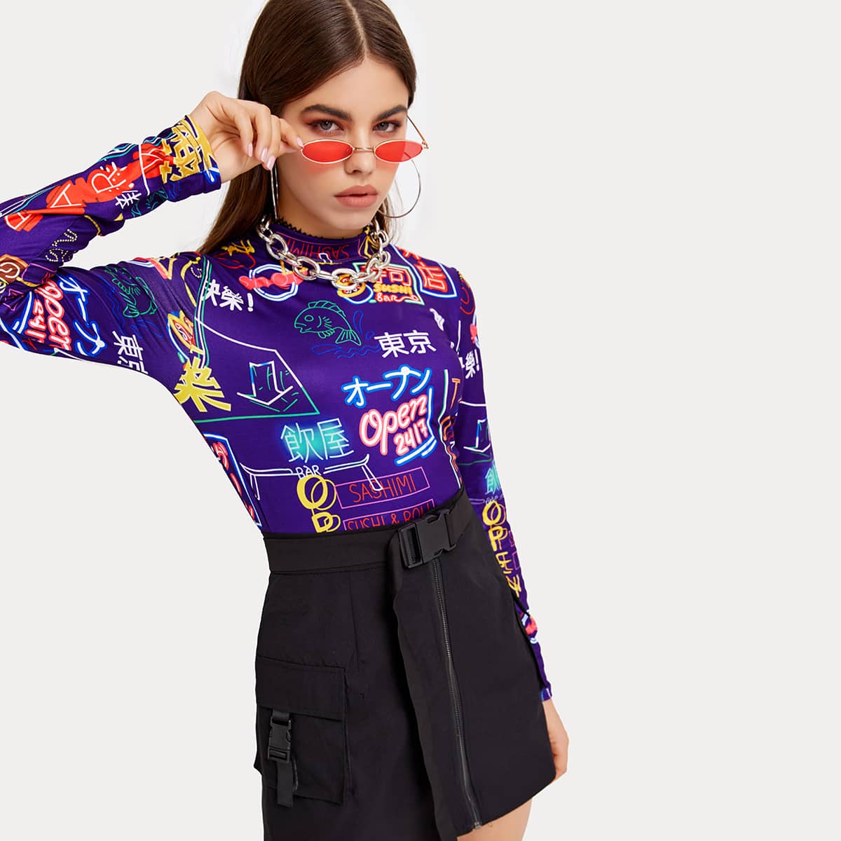 

Letter All Over Print Tee, Multicolor
