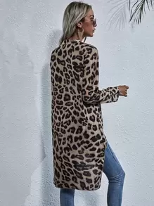 EMERY ROSE Notched Leopard High Low Blouse - Multicolor - View 2