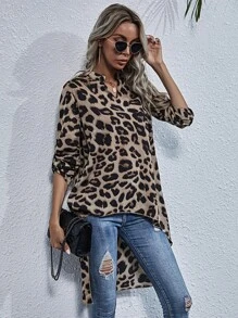 leopard print high low top