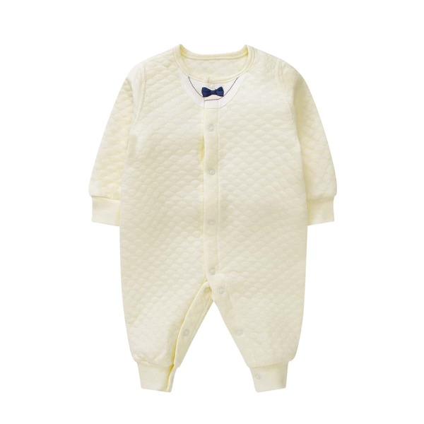 

Baby Boy Little Bow Popper Front Jumpsuit, Beige