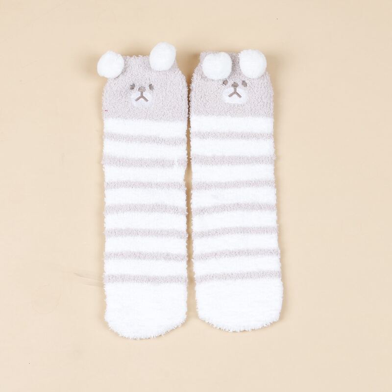 

Cartoon Graphic Fuzzy Socks, White