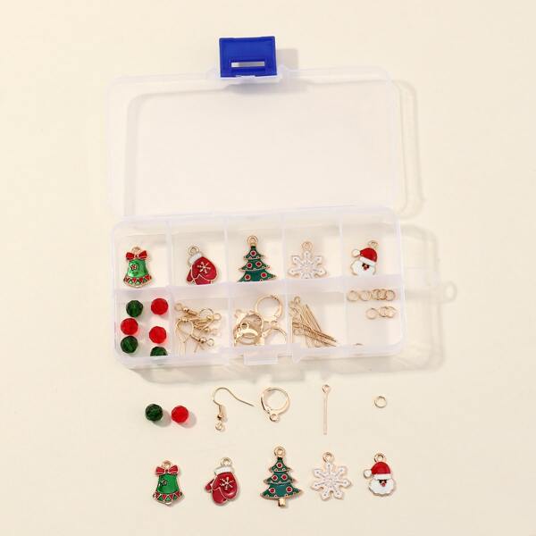 

52pcs Christmas Tree Design DIY Earrings, Multicolor