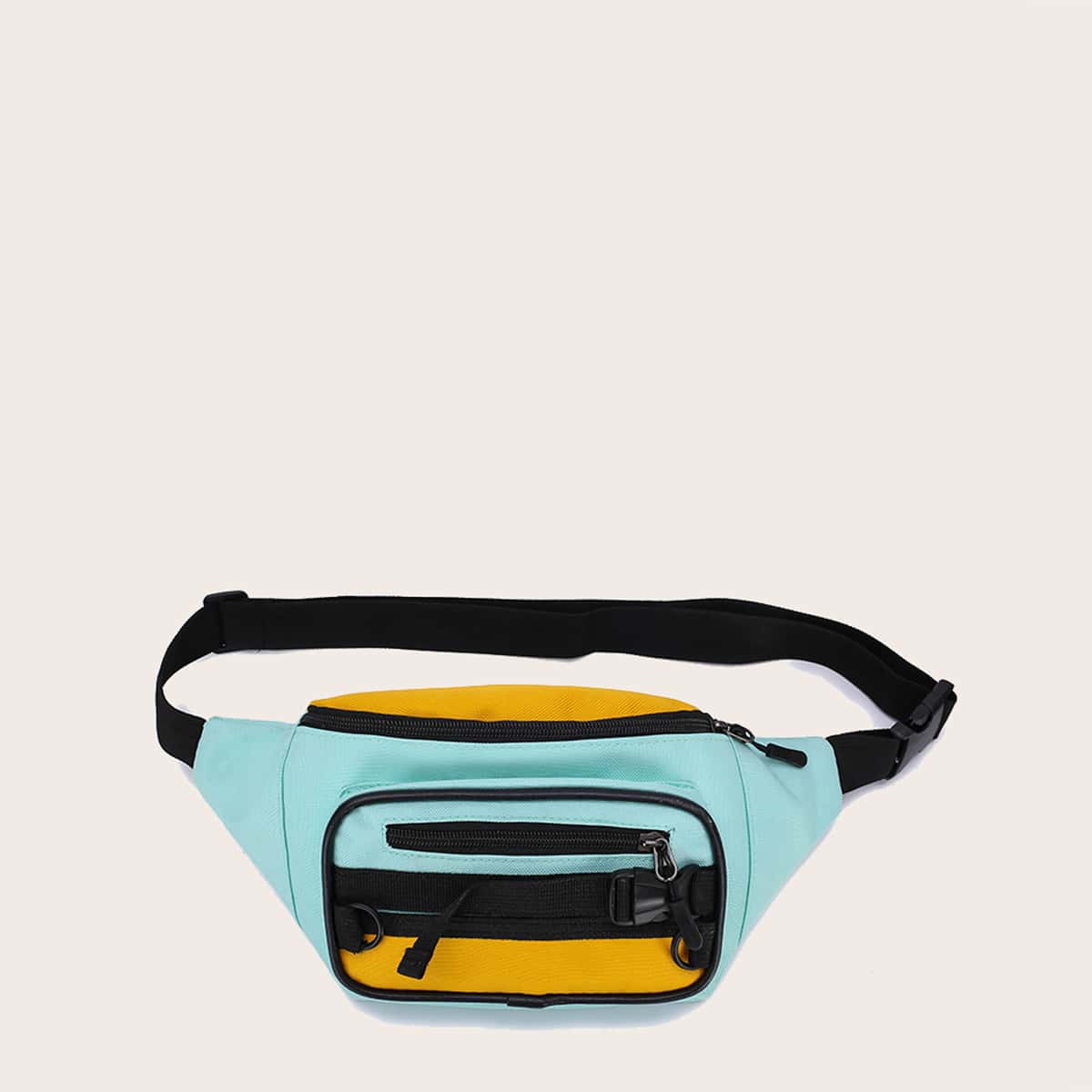 

Colorblock Buckle Fanny Pack, Multicolor