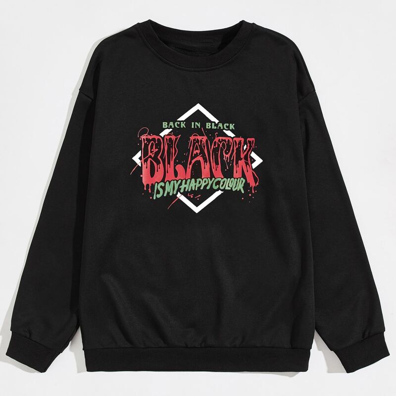 

Guys Letter Graphic Sweatshirt, Black