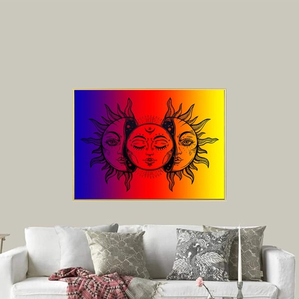 

Sun Print Wall Painting Without Frame, Multicolor
