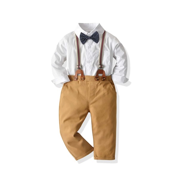 

Toddler Boys Bow Front Shirt & Pinafore Pants, Multicolor