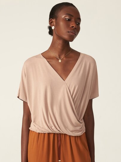 RAYON VOLUMINOUS OVERLAP TEE