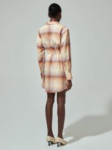 SHEIN Vestido camisa con cordón de lino - Multicolor - Ver 2