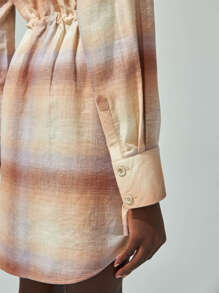 SHEIN Vestido camisa con cordón de lino - Multicolor - Ver 6