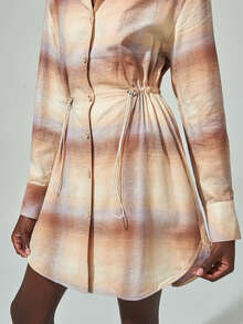 SHEIN Vestido camisa con cordón de lino - Multicolor - Ver 8