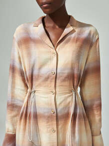 SHEIN Vestido camisa con cordón de lino - Multicolor - Ver 9