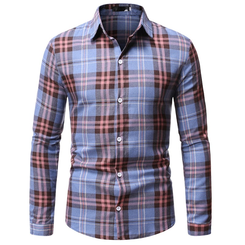 

Men Tartan Print Button Through Shirt, Multicolor
