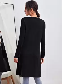 SHEIN LUNE Open Placket Pocket Front Coat