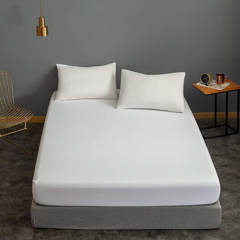 

1pc Solid Fitted Sheet Without Pillow, White