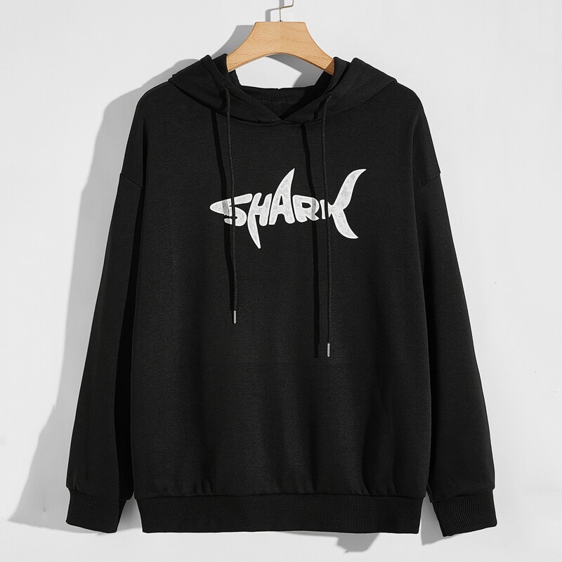 

Guys Letter Graphic Hoodie, Black