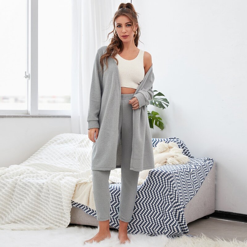 

3pack Tank Top & Pants & Robe Set, Multicolor