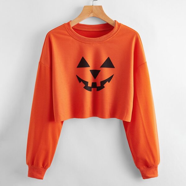 

Halloween Graphic Sweatshirt, Burnt orange