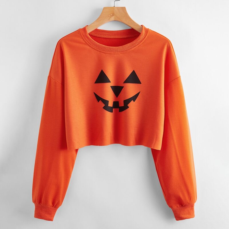 

Halloween Graphic Sweatshirt, Burnt orange