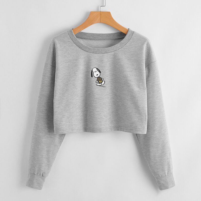 

Graphic Crop Sweatshirt, Light grey