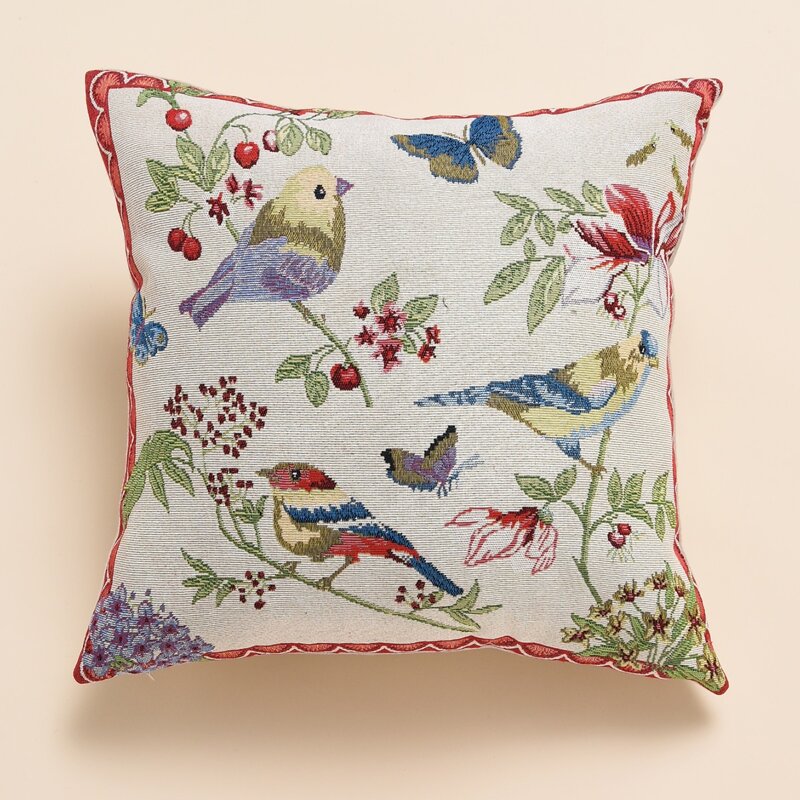 

Bird Print Cushion Cover Without Filler, Multicolor